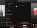 Trzy ekrany aplikacji Spotify pokazujące opcje udostępniania sesji grupowej.