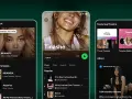 Trzy ekrany telefonu z profilem artystki Tinashe na Spotify, pokazujące jej muzykę i popularność.