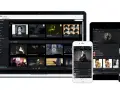 Ekran laptopa, tabletu i telefonu z interfejsem aplikacji muzycznej Tidal.
