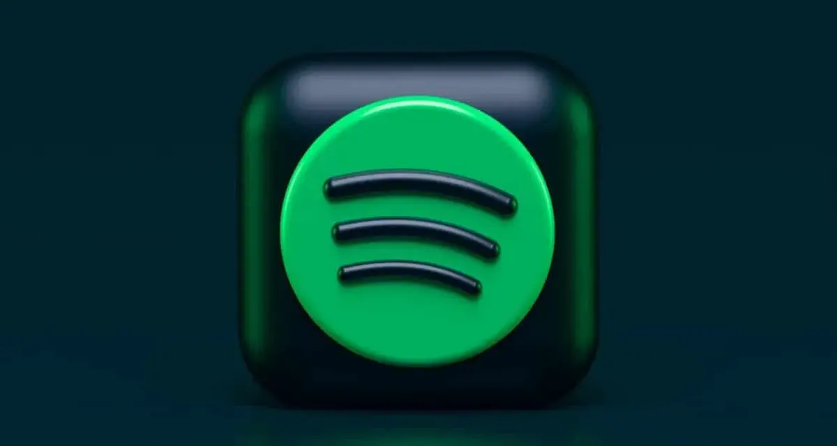 Ikona Spotify na ciemnozielonym tle.