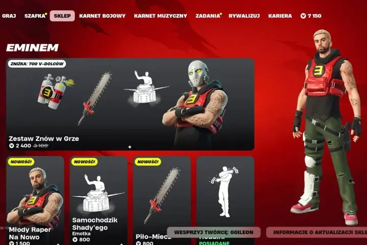 Eminem wraca do sklepu Fortnite – nowe skórki i wydarzenia czekają