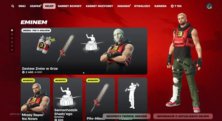 Eminem wraca do sklepu Fortnite – nowe skórki i wydarzenia czekają