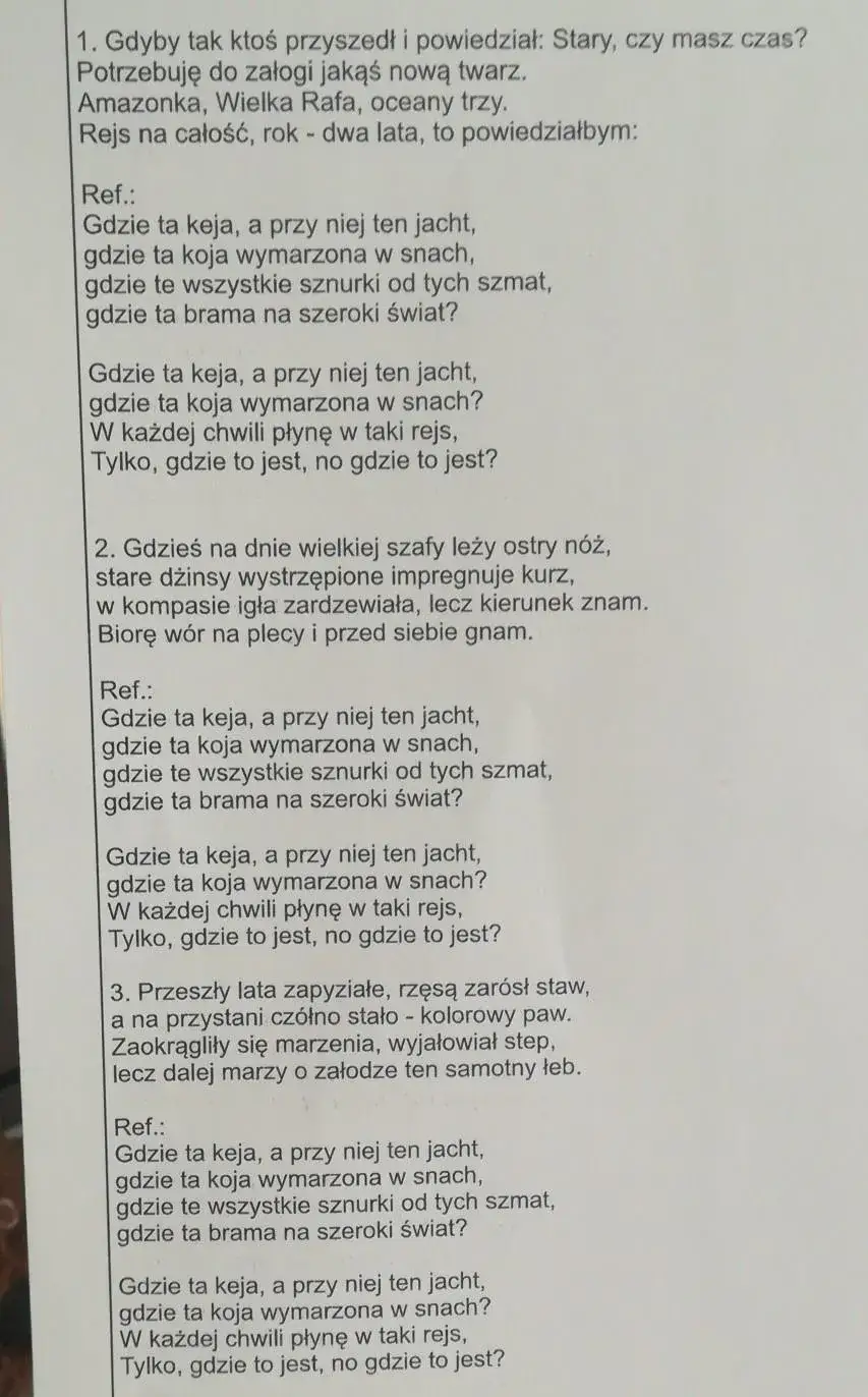 Zdjęcie Tekst piosenki gdzie ta keja - odkryj emocje i tęsknotę w słowach